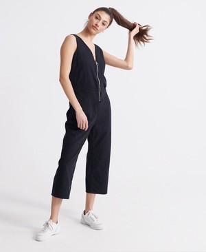 Superdry Wide Leg Jumpsuit Női Ruhák Fekete | NHLYT8329